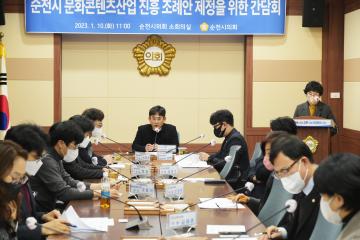 순천시 문화콘텐츠산업 진흥 조례안 제정을 위한 간담회