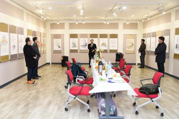 순천문인협회 시화전 (족자에 그린 물빛 시화)